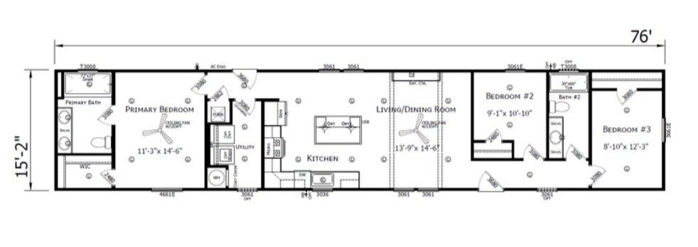 WS1676H manufactured home